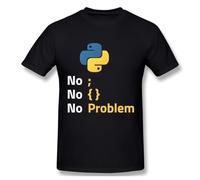 Computer Programming Language Python T Shirt Design for Code Programmer Homme Tee Shirt Crewneck Camiseta Black XXL