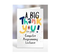 Computer Programming Lecturer card, Thank You, Thanks, Thankyou, Miss you Goodbye, Farewell, Gifts for men, women, presents for Christmas, female, male, A5-151_40