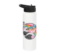 Computer Ramen Noodles Great Wave Kawaii Retro Rainbow Anime Stainless Steel Insulated Water Bottle
