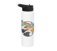 Computer Ramen Noodles Great Wave Kawaii Retro Rainbow Anime Stainless Steel Insulated Water Bottle