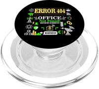 Computer remote Work IT Humor Error 404 Office Not Found PopSockets PopGrip for MagSafe