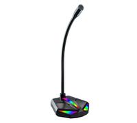 Computer Rgb Microphone, With Led Light Mute Function Included, Black, Plug-And-Play Streaming Microphone, Content Creator M-Ic, Adjustable Desktop Stand, For Games, Chat, Home Studio, Podcast