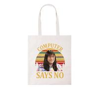 Computer says no meme british comedy tv show series meme fly iconic silly weird tote bag cotton shopper shopping reusable bags