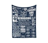 Computer Science Blanket Gifts for Men - 50" x 65" Throw, Flannel Blanket - Geek Gifts for Birthday, Father's Day, Christmas - Debugging