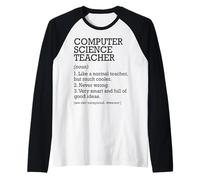 Computer Science Teacher Job Definition Personalized Funny Raglan Baseball Tee