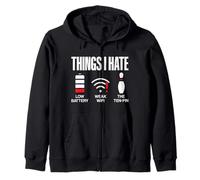 Computer Science THINGS I HATE LOW BATTERY WEAK Sciencecoder Zip Hoodie
