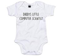 Computer Scientist Baby Body Suit Daddys Little Newborn Babygrow White with Black Print 6-9 Months
