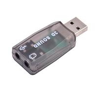 Computer Sound Card - USB Mini Sound Card | External - Virtual Surround Sounds | For Computer Notebook Tablet PC - Plug And Play - 10 And 11 Compatible - Black