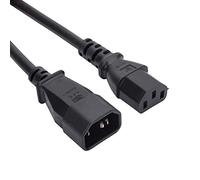 Computer Spares 1m IEC Power Extension Cable Kettle Male to Female UPS Lead C13 - C14 Mains 240V 10A