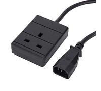 Computer Spares 2m IEC C14 Plug to 1 Gang Mains Power UK Socket