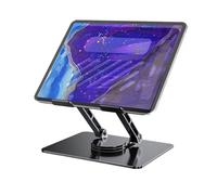 Computer Stand Holder - Foldable Laptop Riser, 360° Rotating Notebook Stand | Adjustable Desk Mount for Laptops from 11 to 17.3 Inches, Ventilation Cooling, Ergonomic Workstation, Alumi