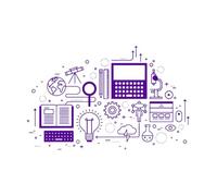 Computer Technology Vinyl Wall Sticker School Classroom Decor Science Education Wall Art Decal Pattern Wallpaper Small - 36x57cm