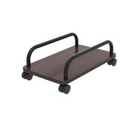 Computer Tower Stand Cpu Stand Portable Moveable Pc Host Holder Office Desktop Pc Case Base With 4 Rolling Caster Wheels Gaming Pc Holder Rolling Desk(Brown)