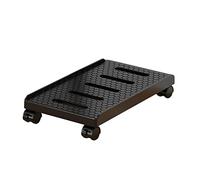 Computer Tower Stand, CPU Stand with Brake Wheels and Guardrails Multicolor 45x25x7cm(Black)