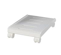 Computer Tower Stand, CPU Stand with Brake Wheels and Guardrails Multicolor 45x25x7cm(White)