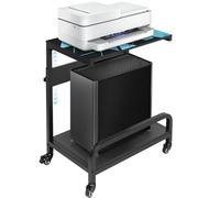 Computer Tower Stand Large XL for ATX PC Stand for Floor PC Tower Stand CPU Holder Cart with Guard Rail Metal Locking Wheels