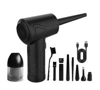 Computer Vacuum Cleaner,Compressed Air Duster Cleaner, 2 in 1 Electric Compressed Air Duster for PC with LED Rechargeable Cordless Air Blower for Laptop, Keyboard, Replaces Canned Air Spray