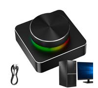 Computer Volume Control Button,Wireless Media Volume Rotary For Computers | Programmable Button For Speakers With Seven Lighting Colors