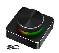 Computer Volume Controller Knob, Wireless Audio Control with Seven RGB Lighting Modes, Multifunction Speaker Adjustment Button for Party Entertainment, and Home Theater Systems