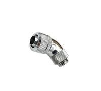 Computer Water Cooling 45 Degree Angled Metal, Silver Thin Tube