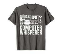 Computer Whisperer IT Tech Support Nerds Geek Computer T-Shirt, Men, Asphalt Grey, 4X-Large