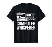 Computer Whisperer IT Tech Support Nerds Geek Computer T-Shirt, Men, Black, 3X-Large