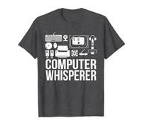 Computer Whisperer IT Tech Support Nerds Geek Computer T-Shirt, Men, Dark Heather Grey, 4X-Large