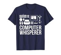 Computer Whisperer IT Tech Support Nerds Geek Computer T-Shirt, Men, Navy Blue, 4X-Large