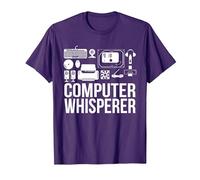 Computer Whisperer IT Tech Support Nerds Geek Computer T-Shirt, Men, Purple, 3X-Large