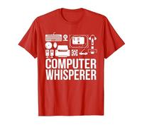 Computer Whisperer IT Tech Support Nerds G omputer T-Shirt, Men, Red, 3X-Large