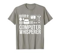 Computer Whisperer IT Tech Support Nerds Geek Computer T-Shirt, Men, Slate Grey, 3X-Large