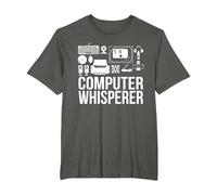 Computer Whisperer IT Tech Support Nerds G omputer T-Shirt, Men's Big and Tall, Asphalt Grey, 3X Tall