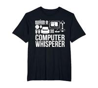 Computer Whisperer IT Tech Support Nerds G omputer T-Shirt, Men's Big and Tall, Black, 3X Tall