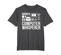 Computer Whisperer IT Tech Support Nerds Geek Computer T-Shirt, Men's Big and Tall, Dark Heather Grey, 4X Tall