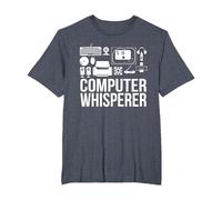 Computer Whisperer IT Tech Support Nerds Geek Computer T-Shirt, Men's Big and Tall, Heather Blue, 4X Tall