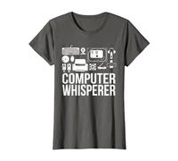 Computer Whisperer IT Tech Support Nerds G omputer T-Shirt, Women, Asphalt Grey, 3X-Large