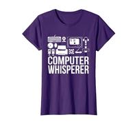 Computer Whisperer IT Tech Support Nerds Geek Computer T-Shirt, Women, Purple, 3X-Large