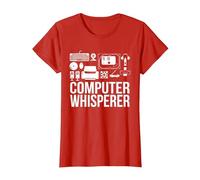 Computer Whisperer IT Tech Support Nerds G omputer T-Shirt, Women, Red, 3X-Large
