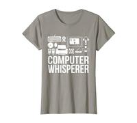 Computer Whisperer IT Tech Support Nerds Geek Computer T-Shirt, Women, Slate Grey, 3X-Large