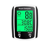 Computer - Wired Tracker, Ride Monitor, 19 Function Meters for Bicycles with Waterproof Design, Total Mileage, Speed Sensor, Time Number, Calorie Information