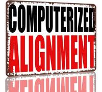 Computerized Alignment Words Tin Sign, 8 x 12 Inch Vintage Wall Decor | Vintage Style/Rusty Look Computerized Alignment Words Poster - Plaque Decor for Home, Office, Garage Or Cafe