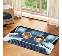 Computers and Internet Dog Food Mat, Absorbent Pet Feeding Mat for Food and Water Bowls Non-Slip Placement Pad for Floors Waterproof Quick Dry Water Dispenser Mat for Dogs Puppy Cats 12x18 Inch