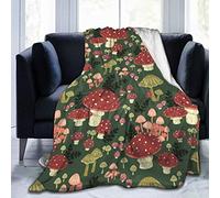 COMRTL Flannel Fleece Throw Blanket Bed Blanket Bright Mushrooms Art Micro Fleece Blanket Warm Soft Lightweight Cozy Microfiber Blanket Throw for Bed Couch Sofa All Seasons