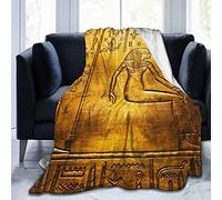 COMRTL Flannel Fleece Throw Blanket Bed Blanket Egyptian Mural Micro Fleece Blanket Warm Soft Lightweight Cozy Microfiber Blanket Throw for Bed Couch Sofa All Seasons
