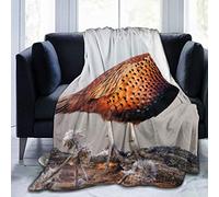 COMRTL Flannel Fleece Throw Blanket Bed Blanket Red pheasant Micro Fleece Blanket Warm Soft Lightweight Cozy Microfiber Blanket Throw for Bed Couch Sofa All Seasons