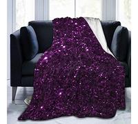COMRTL Flannel Fleece Throw Blanket Bed Blanket Sparkling Purple Glitter Micro Fleece Blanket Warm Soft Lightweight Cozy Microfiber Blanket Throw for Bed Couch Sofa All Seasons