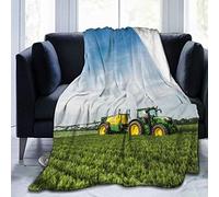 COMRTL Flannel Fleece Throw Blanket Bed Blanket Tractor farm Micro Fleece Blanket Warm Soft Lightweight Cozy Microfiber Blanket Throw for Bed Couch Sofa All Seasons