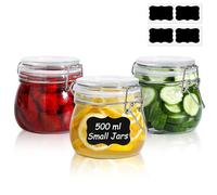 ComSaf 500ml Glass Jars with Airtight Lids, Small Pickling Jars, 3 Pack