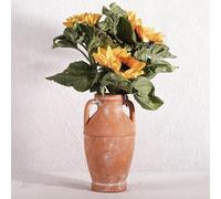 Comsaf Ceramic Terracotta Vase - Vintage Home Decor, 8.6 Inch Tall, For Table, Living Room, Bathroom, Mantel, Shelf