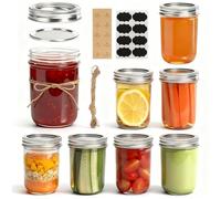 ComSaf Glass Jars with Lids 240mL/8oz - 8 Pack, Regular Mouth Mason Jar, Glass Canning Jar, Pickling Jars for Spice, Jam, Preserving, Overnight Oats, Food Storage, Housewarming Gift